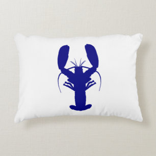 Coussins Décoratifs Bleu de la marine sur homard blanc