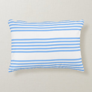 Coussins Décoratifs Bleu et blanc cinq bandes motif