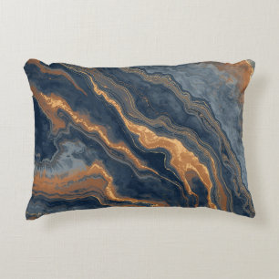 Coussins Décoratifs Bleu Marine Orange Brûlé Bleu Poussiéreux