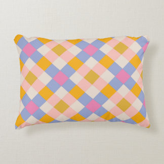 Coussins Décoratifs Bleu orange pourpre chèques