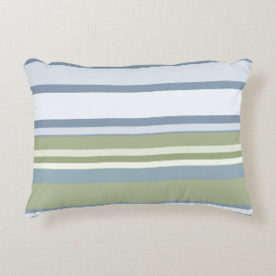 Coussins Décoratifs Bleu pastel foncé et rayures de pluie de printemps