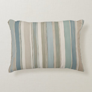 Coussins Décoratifs Bleu Poussiéreux Turquoise Sage Beige Rayure