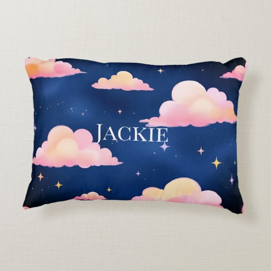 Coussins Décoratifs Bleu rose mou Nuages Motif Mat de bain (Dos)