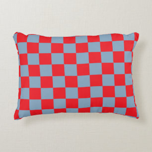 Coussins Décoratifs Bleu rouge À damiers En vichy Motif