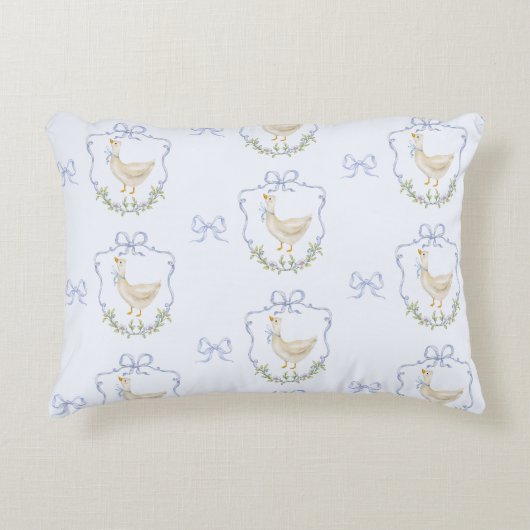 Coussins Décoratifs Blue Bow petite oie Whimsical Crest bébé garçon (Devant)