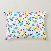 Blue Yellow Pink Fun Flow Abstract Pattern Modern
