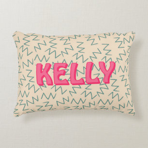 Coussins Décoratifs Boho bleu crème rose Zig Zag Ikat Motif inspiré