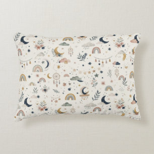 Coussins Décoratifs Boho Celestial Nursery   Lune et Étoiles Neutres