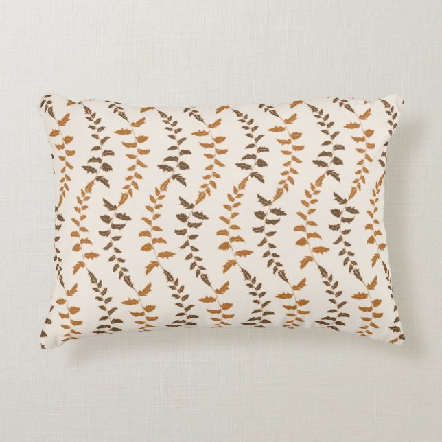 Coussins Décoratifs Boho Cream Fern Strings - motif sans soudure. (Devant)