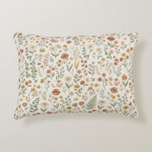 Coussins Décoratifs Boho Fleur Sauvage Aquarelle Floral Terracotta