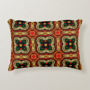 Coussins Décoratifs Boho motif riche rouge, jaune et beige