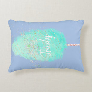 Coussins Décoratifs Bonbons de coton turquoise mignon parties scintill