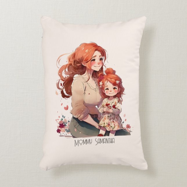 Coussins Décoratifs Bond adorable maman et fille (13) (Devant(Vertical))