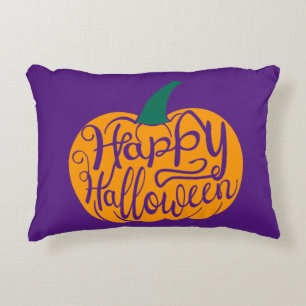 Coussins Décoratifs Bonne lettre Halloween sur citrouille sculpté