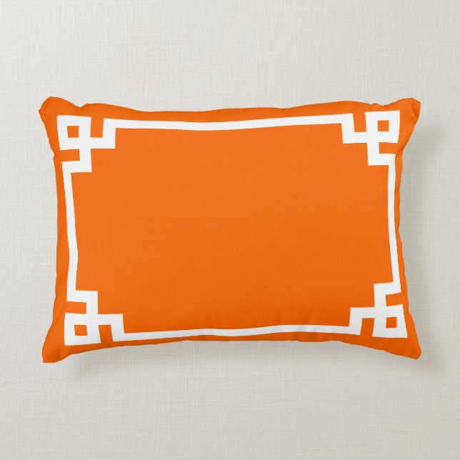 Coussins Décoratifs Bordure de clé rouge orange et blanc (Devant)