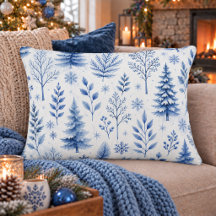 Botanique hivernale en bleu rustique de la forêt
