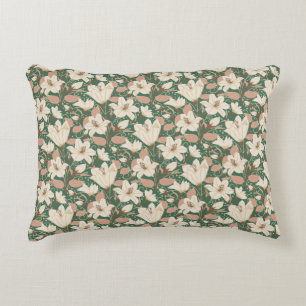Coussins Décoratifs Botanique Vert Beige Lily Floral