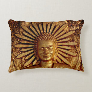 Coussins Décoratifs Bouddha d'or, jardin, méditation de la Thaïlande