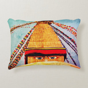 Coussins Décoratifs Boudhanath Stupa, Bouddha Eyes, Katmandou, Népal