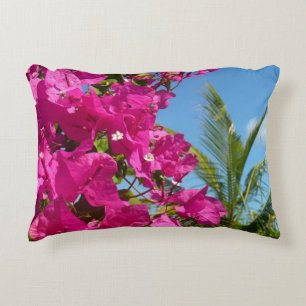 Coussins Décoratifs Bougainvilliers et palmiers paysage tropical