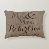 Coussins Décoratifs Boule-Look Rustique Mariage personnalisable (Devant)