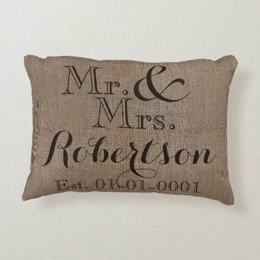 Coussins Décoratifs Boule-Look Rustique Mariage personnalisable (Dos)