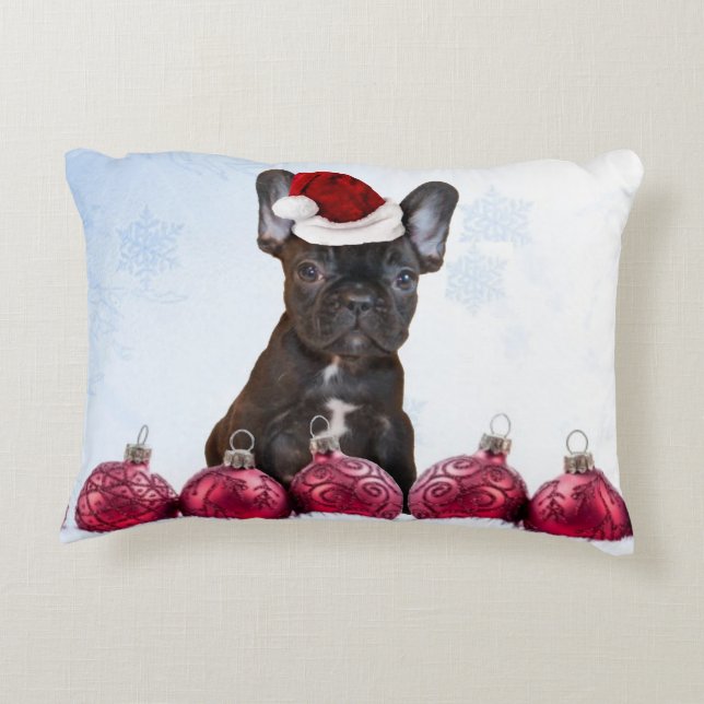 Coussins Décoratifs Bouledogue français de Noël (Dos)