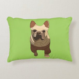 Coussins Décoratifs Bouledogue Français, Vert Citron