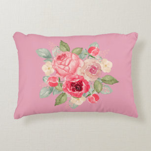 Coussins Décoratifs Bouquet de roses roses peintes