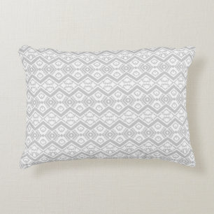 Coussins Décoratifs Bouton de la tasse motif de zigzag gris mou