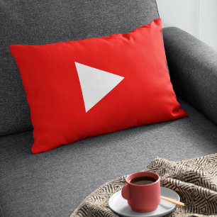 Coussins Décoratifs Bouton YouTube Play Rouge