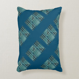 Coussins Décoratifs Boutons cyan sur bleu, formant des formes géométri