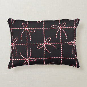Coussins Décoratifs Bow en corde rouge blanche, ruban couleur Twine et