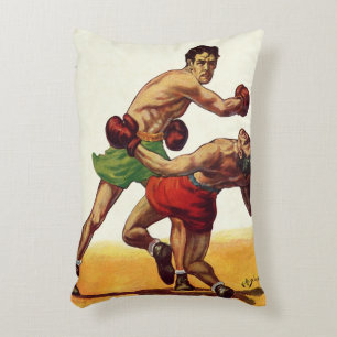 Coussins Décoratifs Boxe sportive vintage, Boxers dans un combat