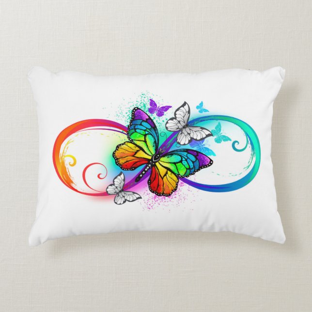 Coussins Décoratifs Bright infinity with rainbow butterfly (Devant)