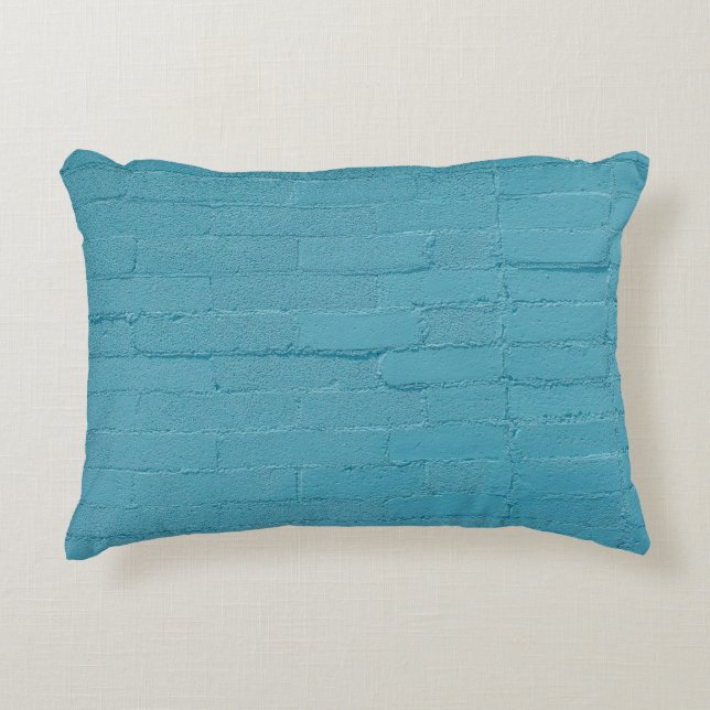 COUSSINS DÉCORATIFS BRIQUES DE MUR BLEU (Devant)