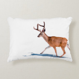 Coussins Décoratifs Brown DEER SUR ARRIÈRE - PLAN BLANC