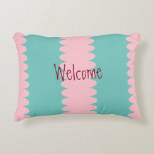 Bubblegum rose & turquoise, joli, bienvenue, votre