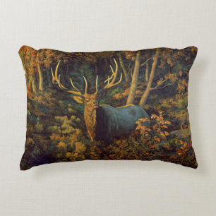 Coussins Décoratifs Bull Elk dans la forêt d'automne