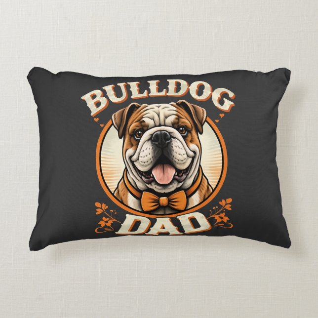 Coussins Décoratifs Bulldog Dad – Cute Vintage Bulldog Father’s Day (Devant)