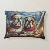 Coussins Décoratifs Bulldogs Conception de vacances par Rich AMeN Gill (Dos)