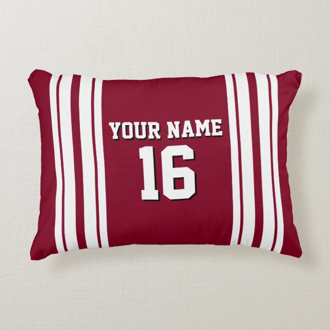 Coussins Décoratifs Burgundy White Team Jersey Custom (Devant)