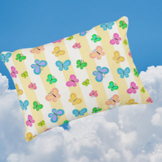 Coussins Décoratifs Butterfly Dreams Yellow White Stripe