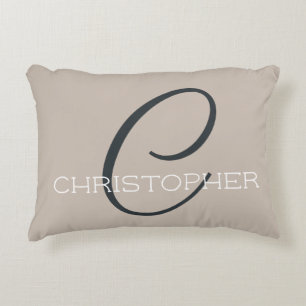 Coussins Décoratifs C Initial Stylish Taupe Tan Monogramme