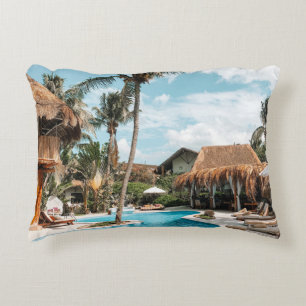 Coussins Décoratifs Cabanes de chaume et maisons au bord de la piscine