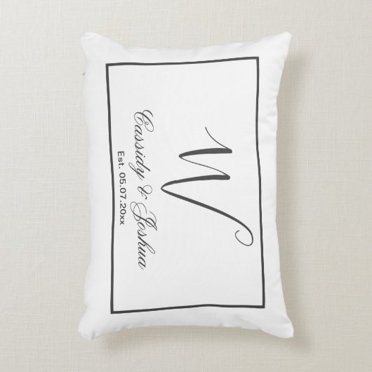 Coussins Décoratifs Cadeau de mariage élégant moderne monogramme souve (Devant(Vertical))