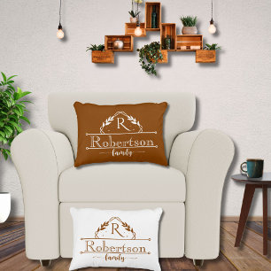 Coussins Décoratifs Cadre en terre cuite avec monogramme et nom de fam