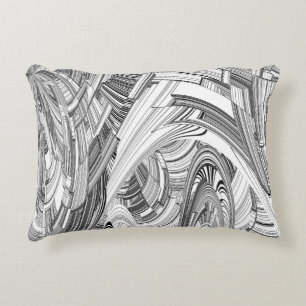 Coussins Décoratifs Calamité noir et blanc Art géométrique