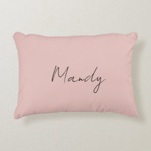 Coussins Décoratifs Calligraphie Élégant Rose Or Plaine Nom simple