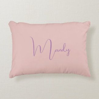 Coussins Décoratifs Calligraphie Élégant Rose Or Plaine Nom simple